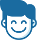 Blue happy face icon